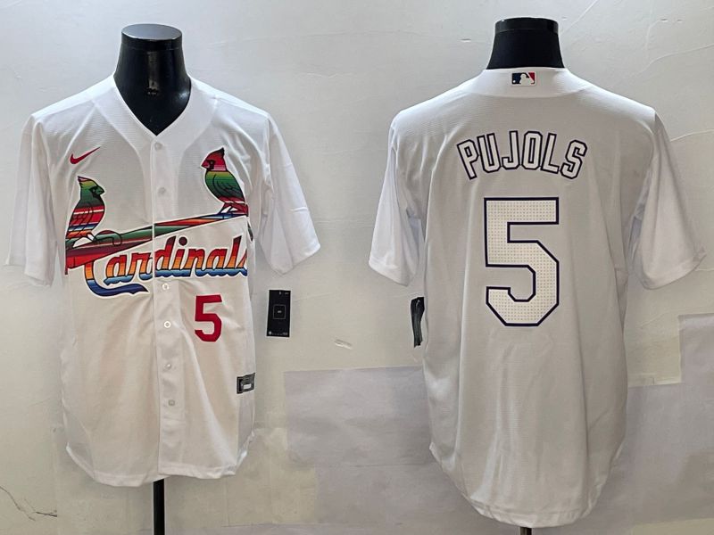 Men St.Louis Cardinals #5 Pujols White Game Mexico 2025 Nike MLB Jersey style 4